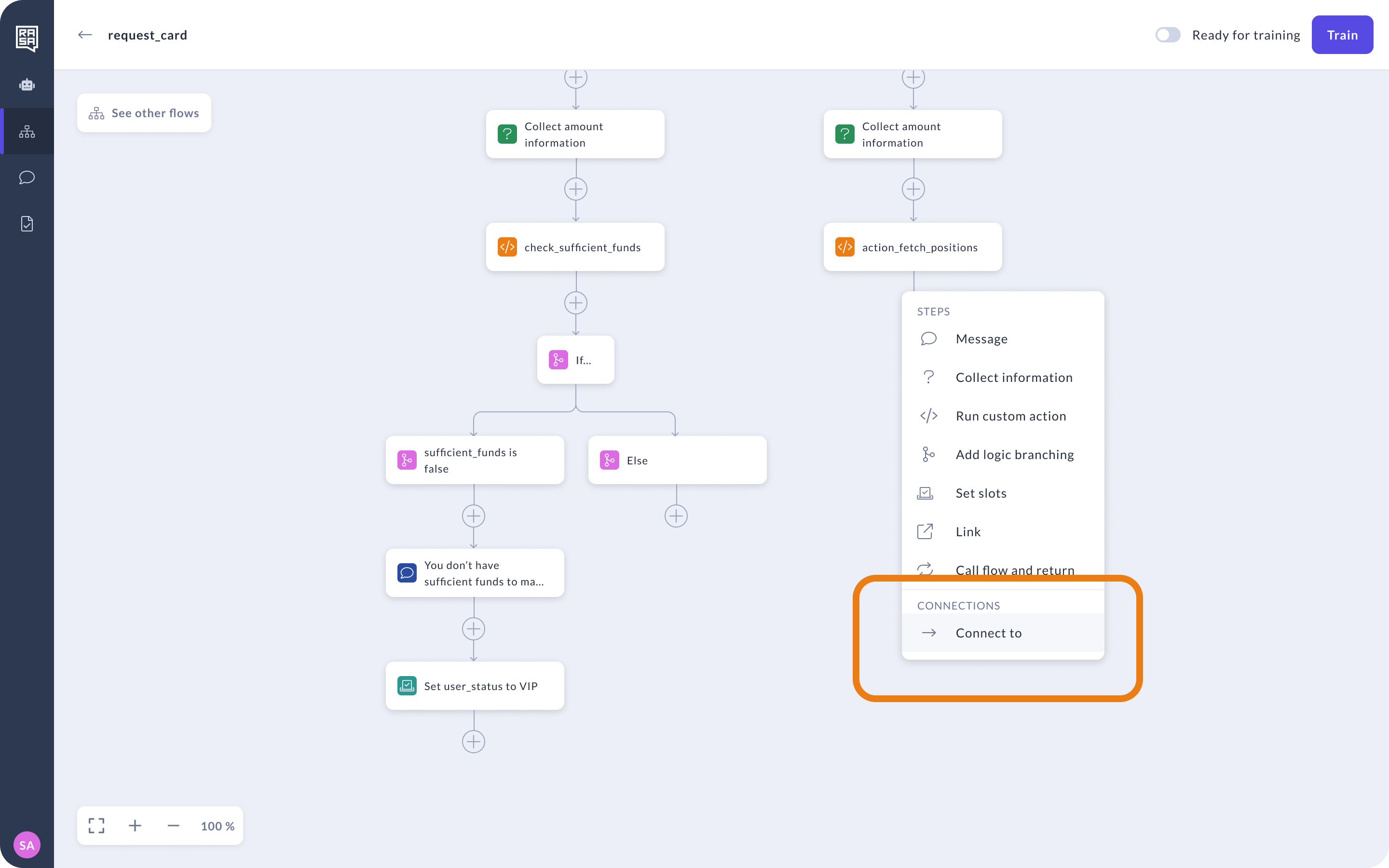 Select connect to from the menu