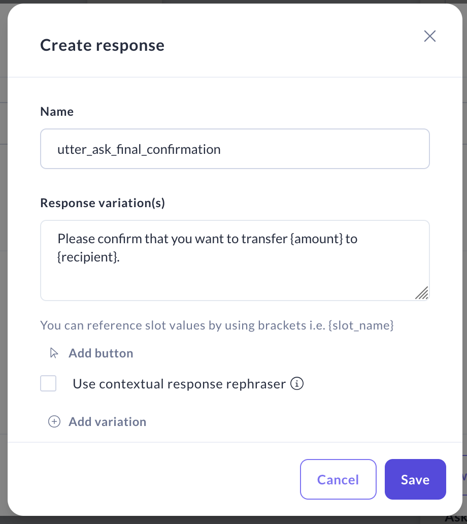 Confirmation Response