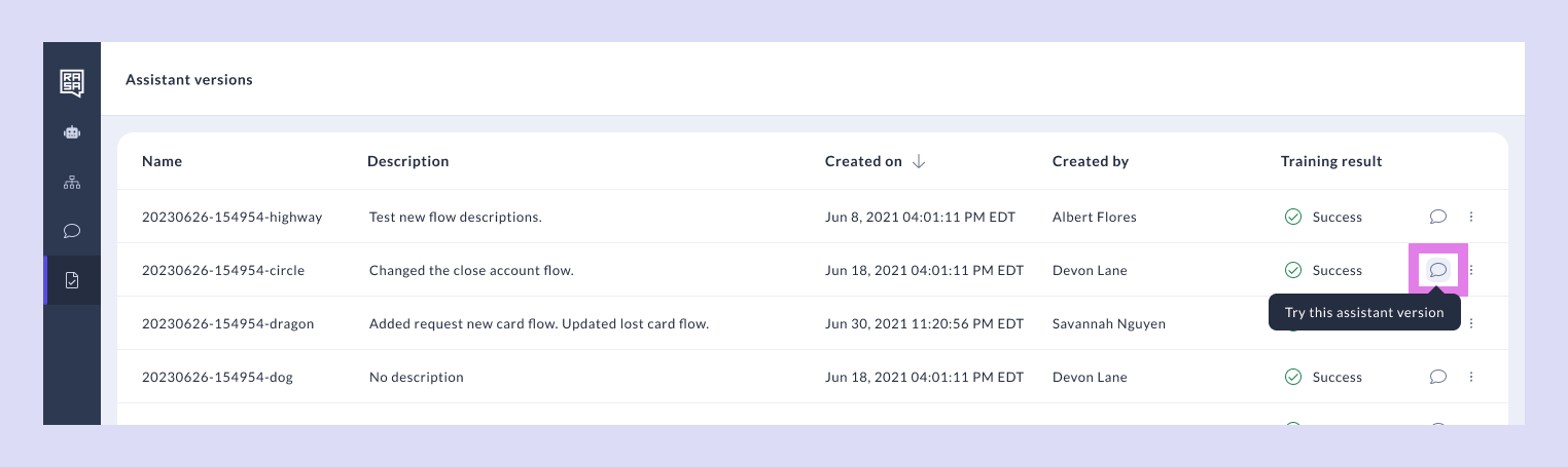 Select Assistant Version