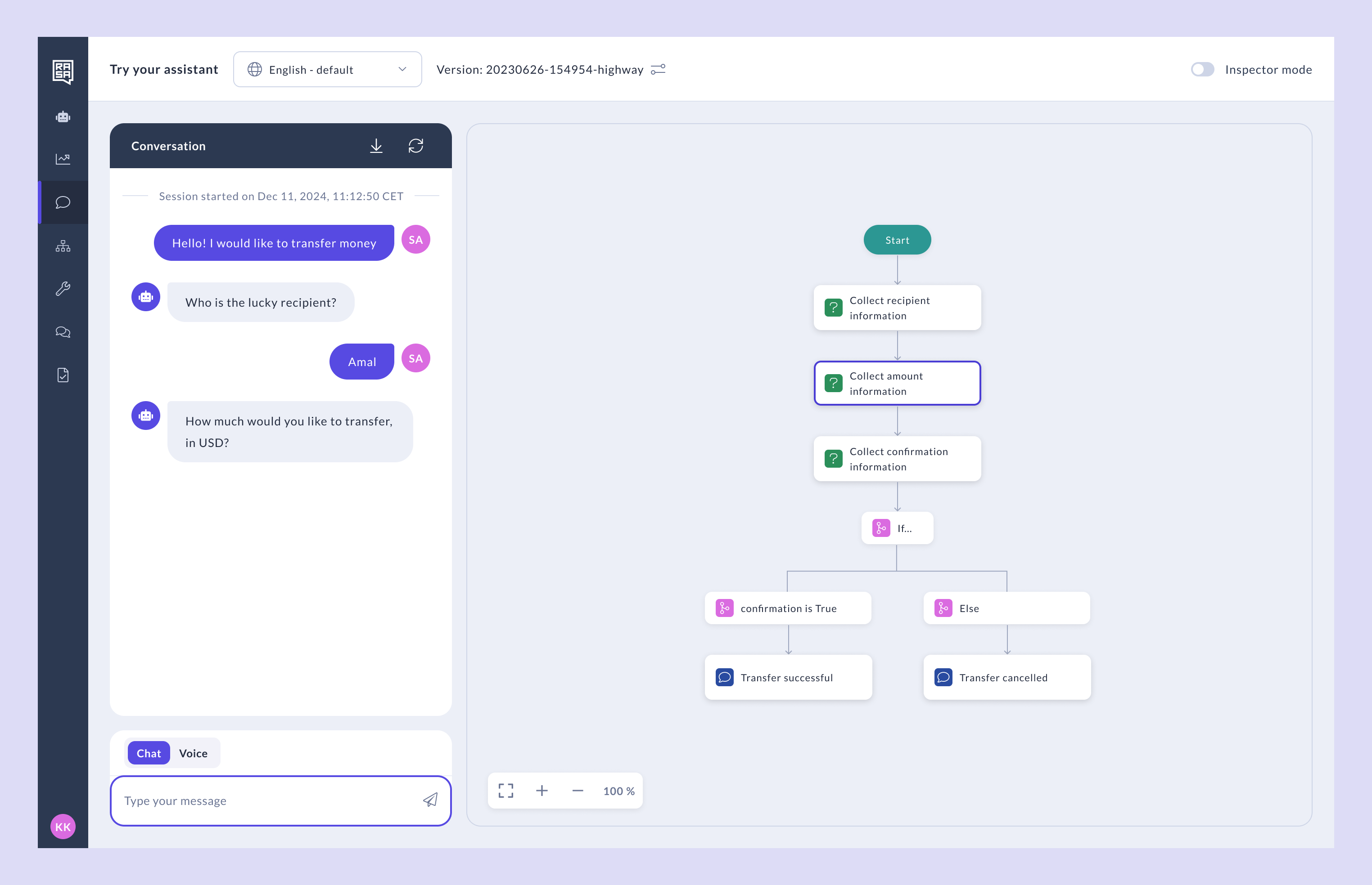 Basic Mode in Try Your Assistant